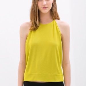 Zara yellow halter top with open back